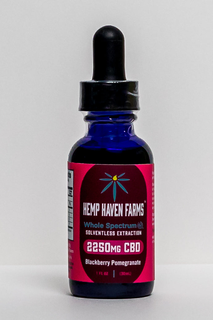 2250mg CBD TINCTURE - Chemical free, Solvent free, CO2 free (30ml