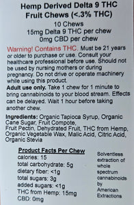 15mg THC, 0mg CBD ORANGE DREAM Fruit Chews