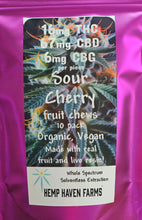 Load image into Gallery viewer, SOUR CHERRY FRUIT CHEW 16mg THC, 67mg CBD, 6mg CBG