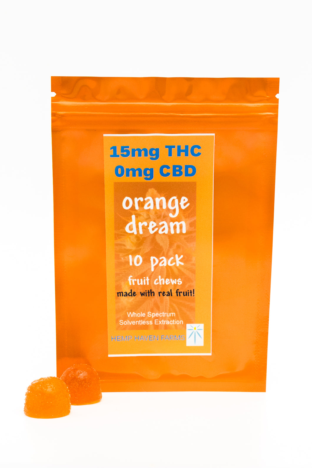 15mg THC, 0mg CBD ORANGE DREAM Fruit Chews