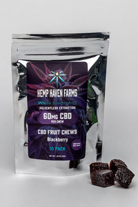 60mg CBD Vegan Fruit Chew 10 pack - Chemical free, Solvent free, CO2 free