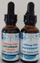 Load image into Gallery viewer, 750mg CBD Tincture: Peppermint or Cucumber Melon