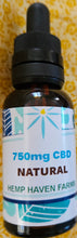 Load image into Gallery viewer, 750mg CBD Tincture, Unflavored. LOW DOSE or PET