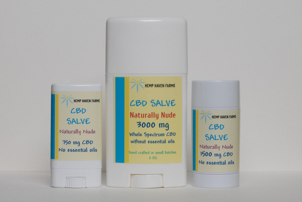 Topical Salve without Essential Oils: .5 oz, 1 oz, 2 oz Solid Roll On  NATURALLY NUDE