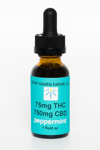 75mg THC / 750mg CBD TINCTURE: peppermint – Hemp Haven Farms, LLC