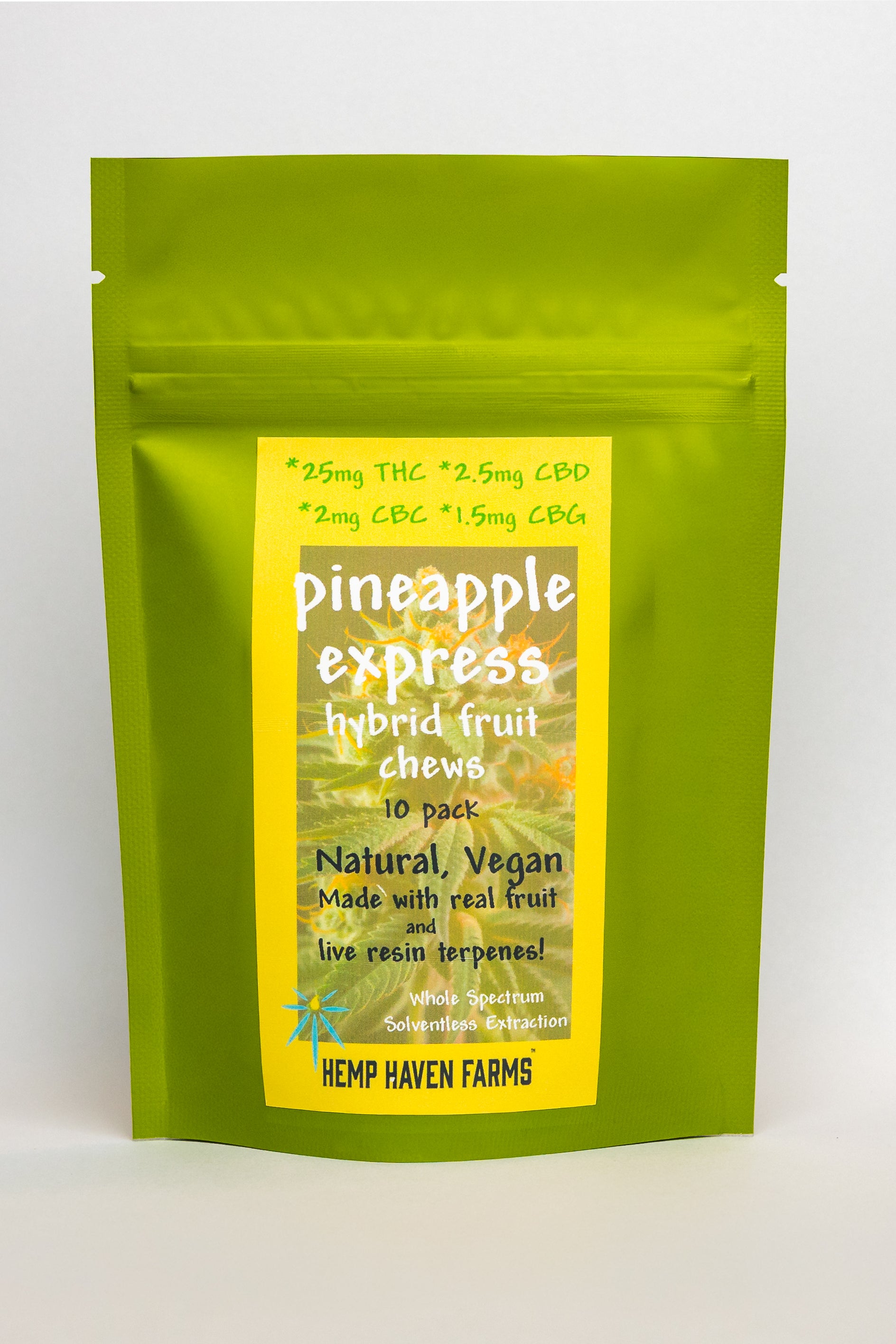 PINEAPPLE EXPRESS 25mg THC plus minors Fruit Chew 10-pack – Hemp