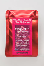 Load image into Gallery viewer, RASPBERRY 8mg THC, 8mg CBC 10-pack fruit chews