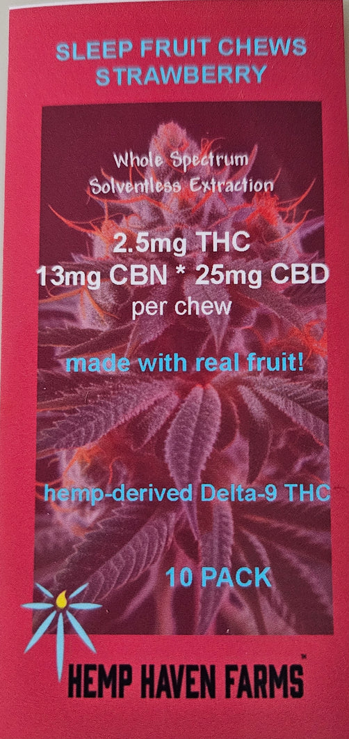 SLEEP CBN STRAWBERRY FRUIT CHEW VEGAN 10 PACK