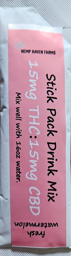 FRESH WATERMELON DRINK MIX 15mg THC, 15mg CBD